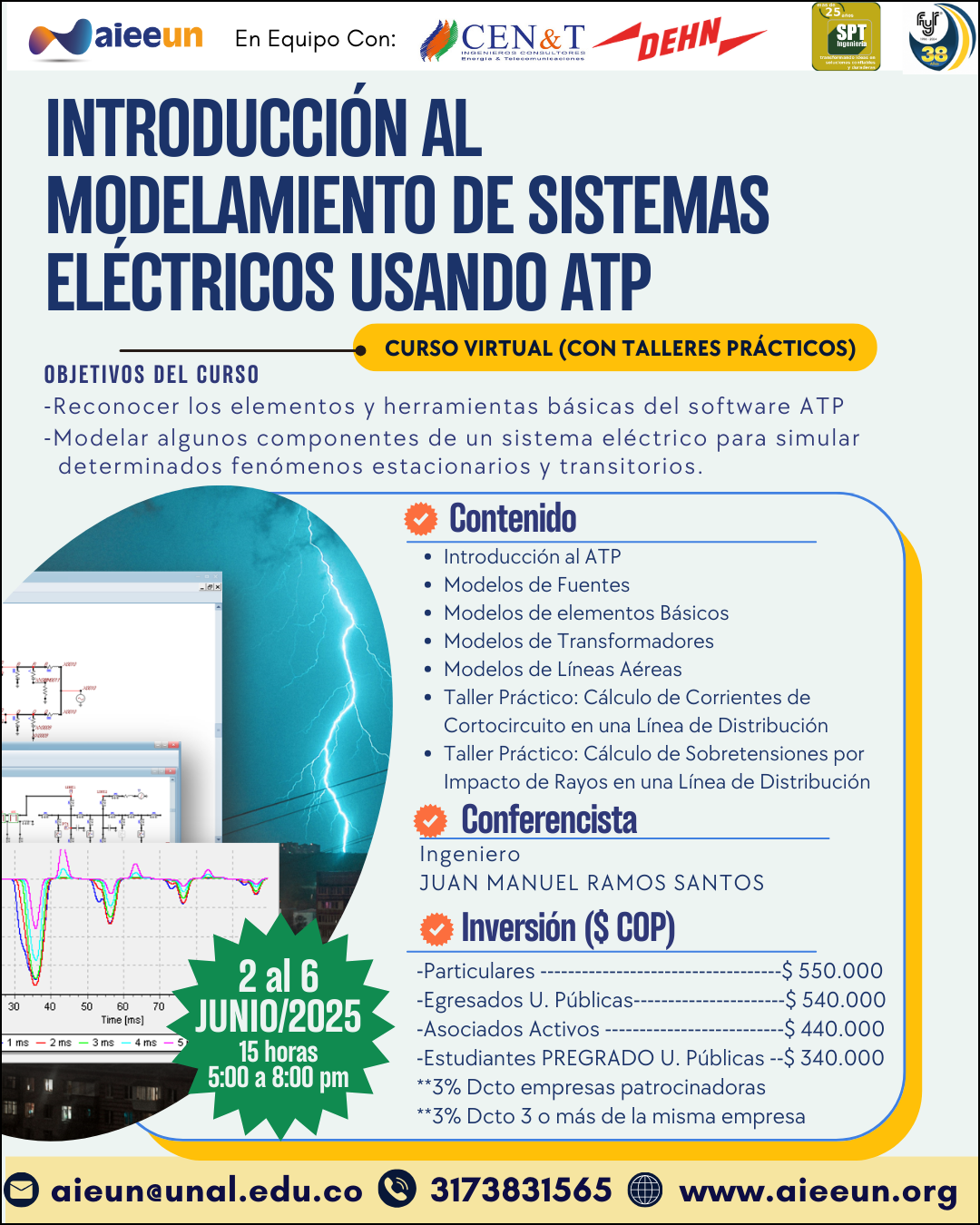 CURSO VIRTUAL "INTRODUCCIÓN AL MODELAMIENTO DE SISTEMAS ELÉCTRICOS  USANDO ATP"