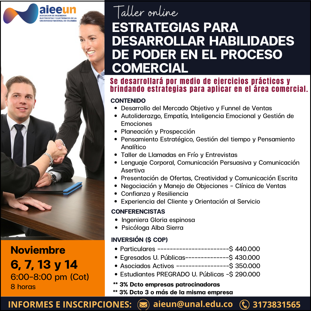 Curso Virtual "ESTRATEGIAS PARA DESARROLLAR HABILIDADES DE PODER EN EL PROCESO COMERCIAL"