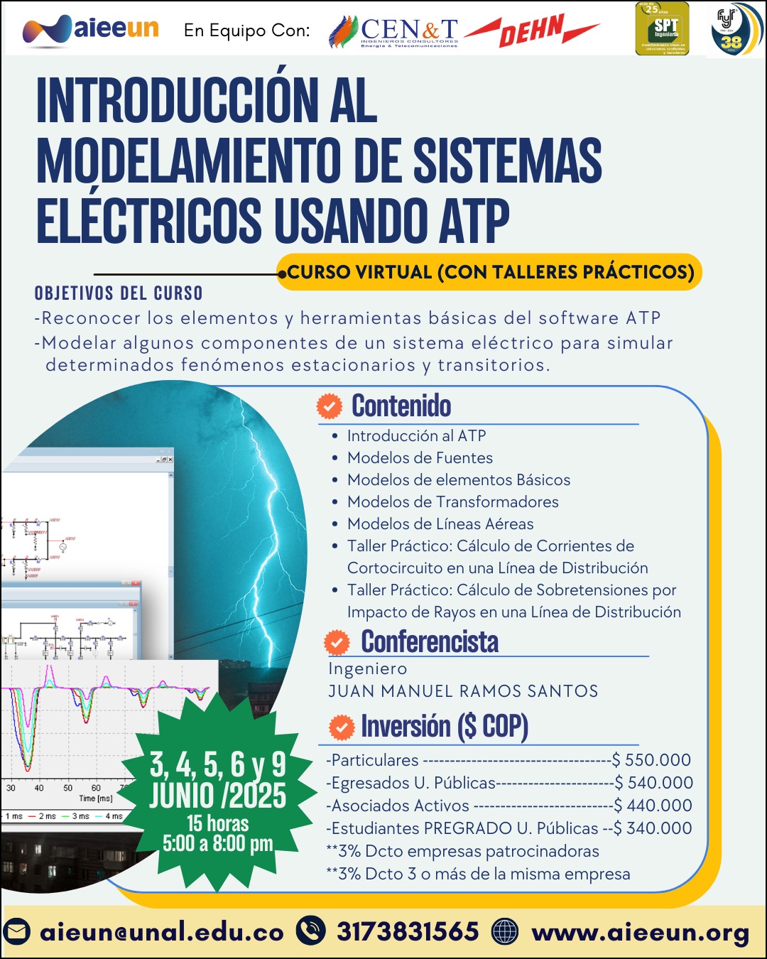 CURSO VIRTUAL "INTRODUCCIÓN AL MODELAMIENTO DE SISTEMAS ELÉCTRICOS  USANDO ATP"