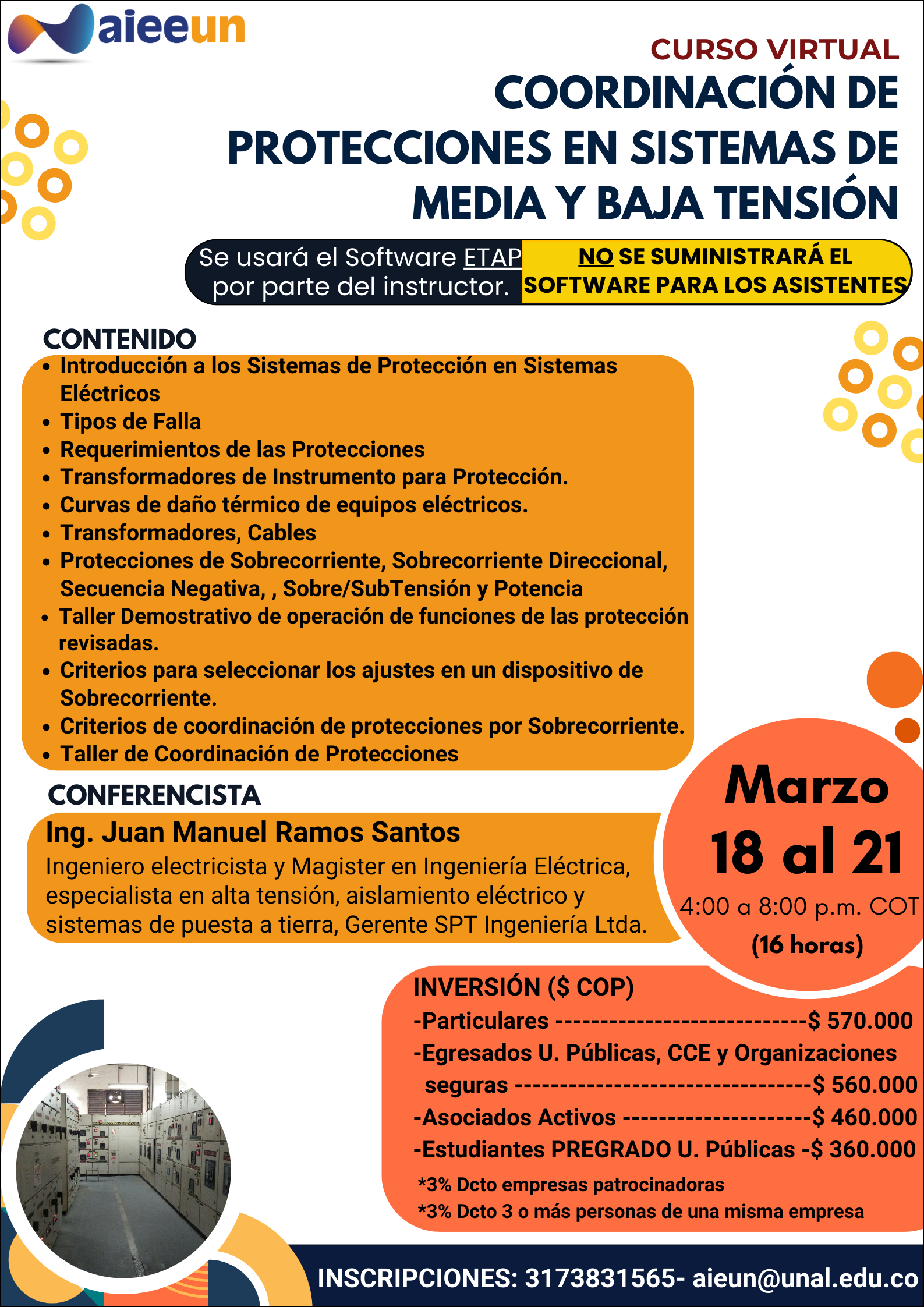 Curso Virtual "COORDINACIÓN DE PROTECCIONES EN SISTEMAS DE MEDIA Y BAJA TENSIÓN"